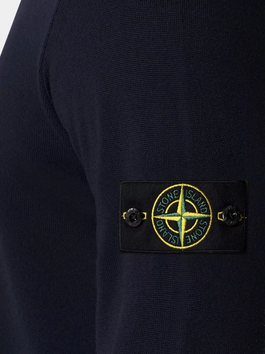 Stone Island Ribbed Virgin Wool Crew Neck Sweater