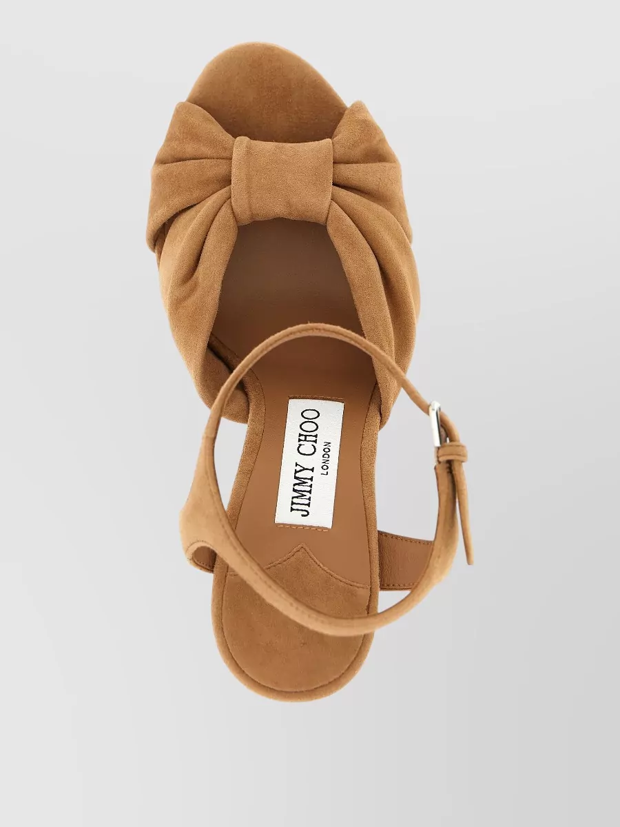 Jimmy Choo Heloise Platform Sandals Ankle Strap Bow
