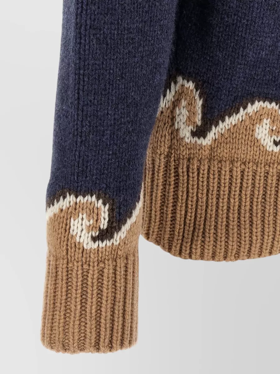 Alanui Virgin Wool Jacquard Crewneck Sweater