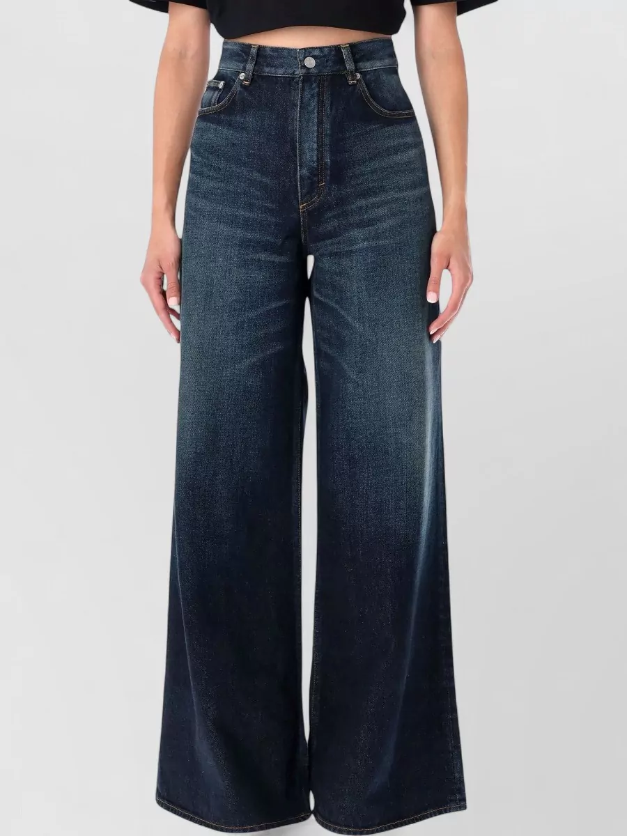 Alaïa denim mid-rise wide-leg maxi jeans