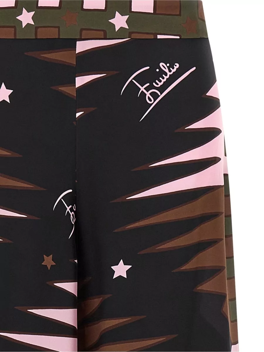 Pucci Silk Printed High-Rise Wide-Leg Trousers