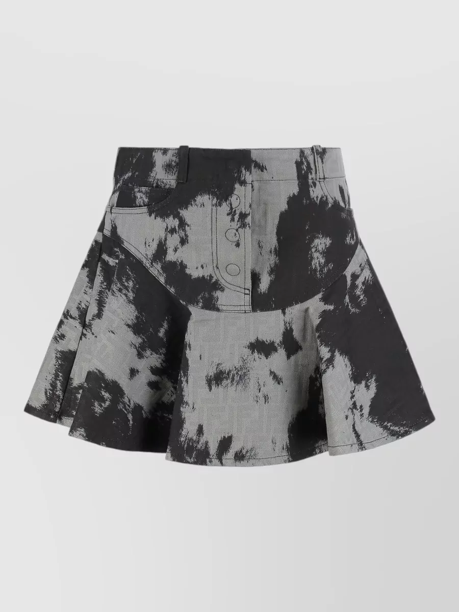 Fendi denim high-rise a-line skirt