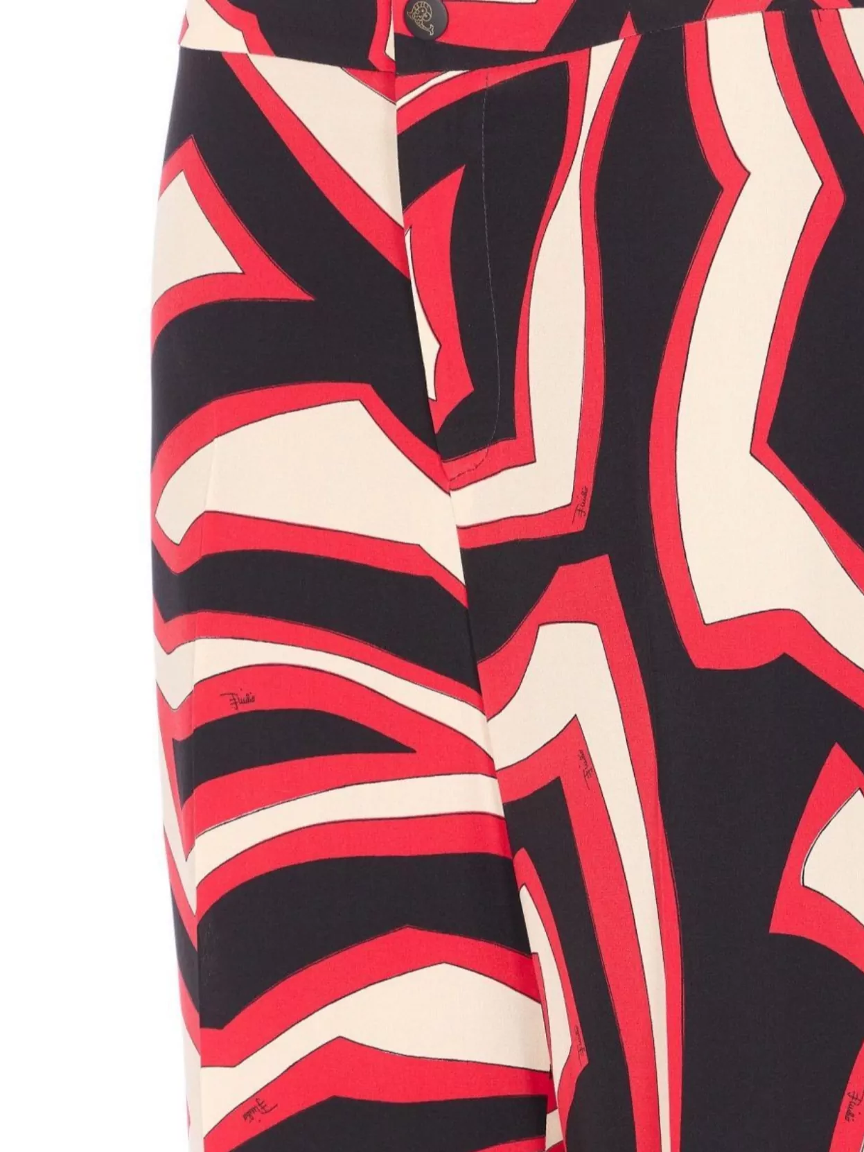 Pucci Multicolor Straight Leg Trousers And Pockets