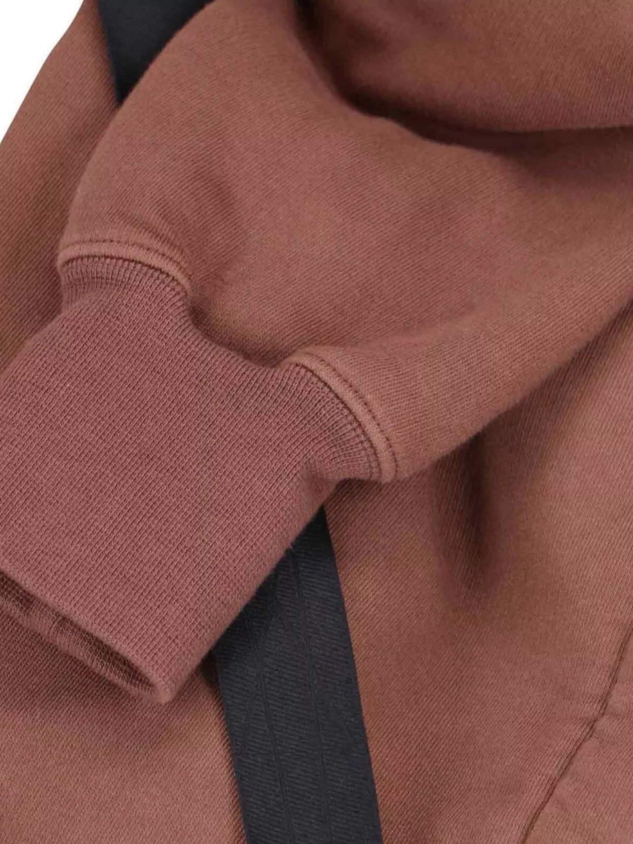 Rick Owens Drkshdw Hooded Sweatshirt With Ribbed Cuffs And Hem In Brown