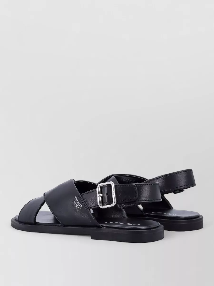 Prada leather crisscross sandals