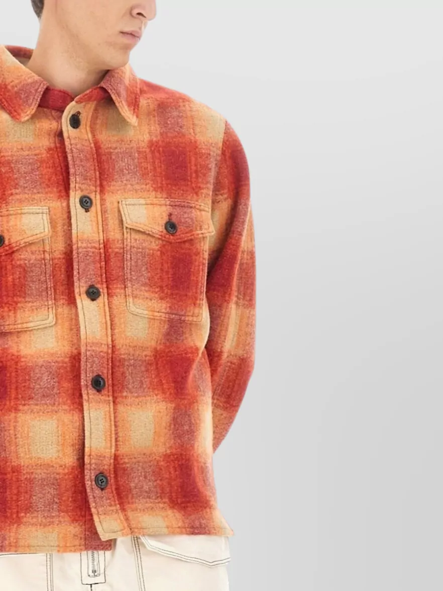 Isabel Marant Collared Checked Coat Chest Pockets