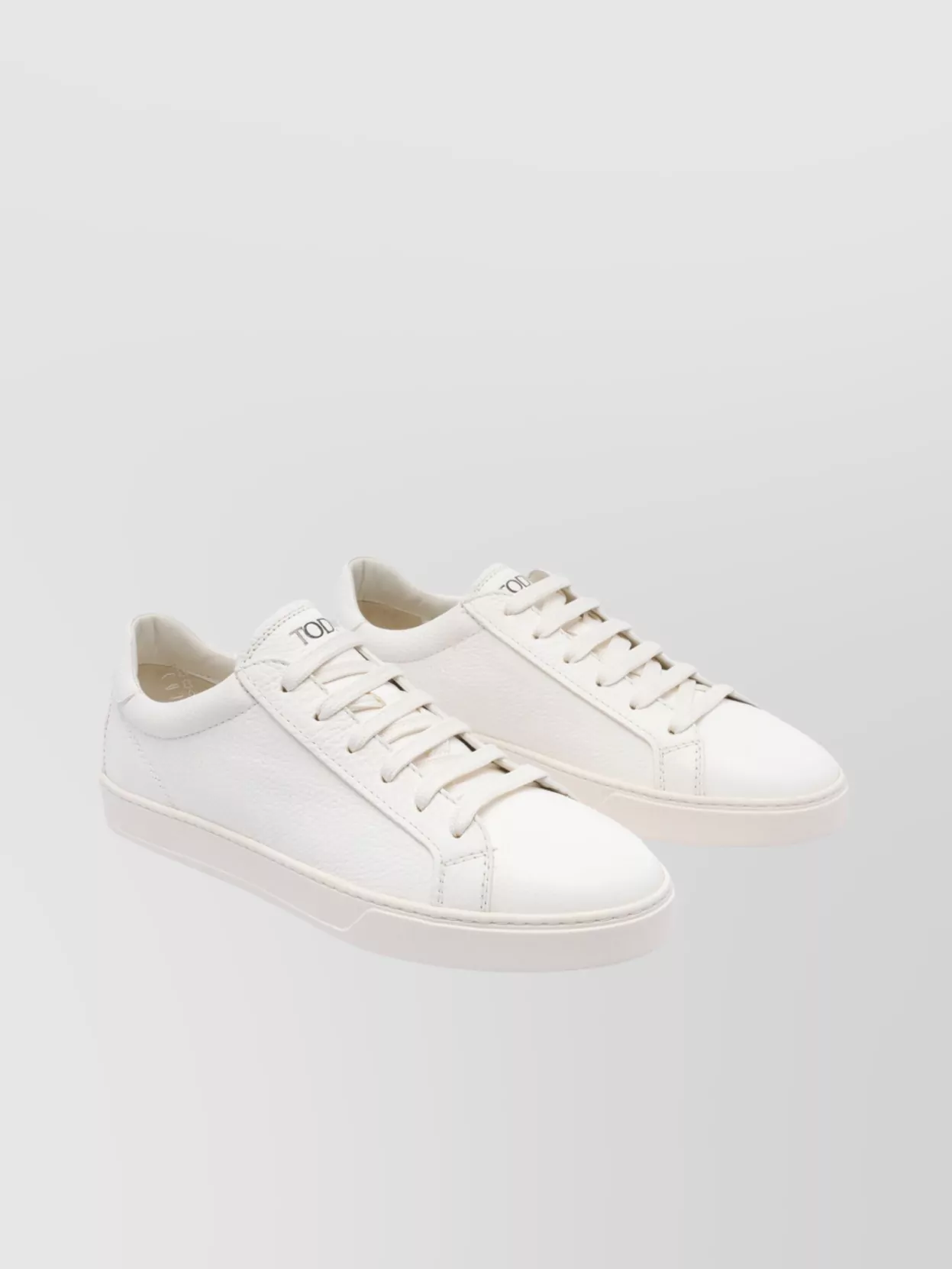 Tod's Low Top Leather Sneakers With Heel Detail