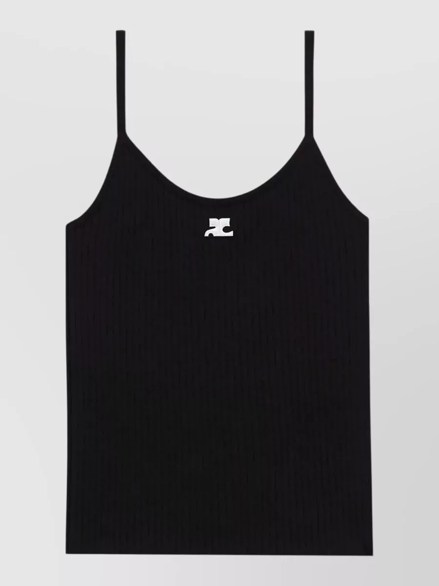 Courrèges Knit Tank Top Reedition Spaghetti Straps