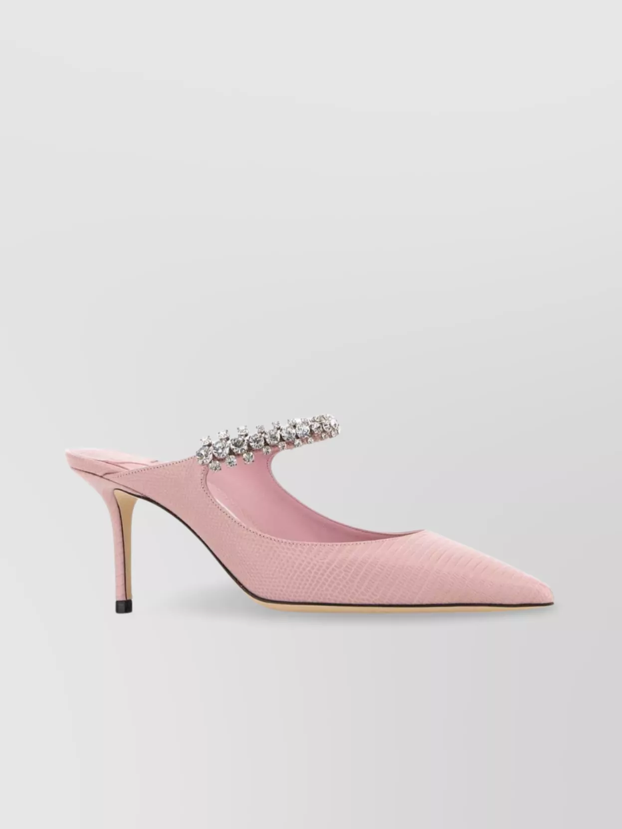 Jimmy Choo Leather Bing Mules With Embellished Strap