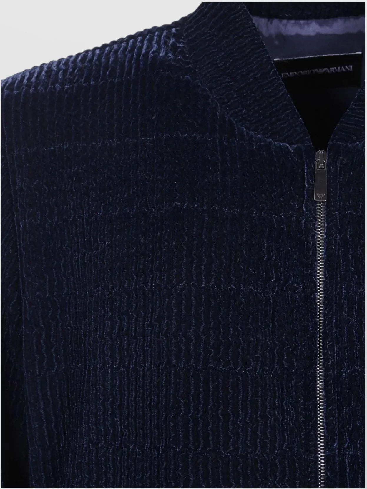 Emporio Armani Long Sleeve Bomber Jacket With Ribbed Cuffs