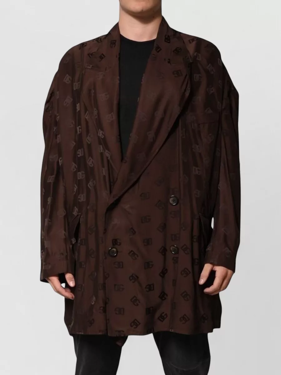 Dolce&Gabbana Logo print double breasted coat
