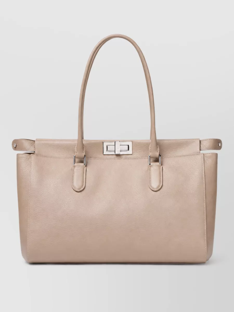 Fendi peekaboo small leather tote bag