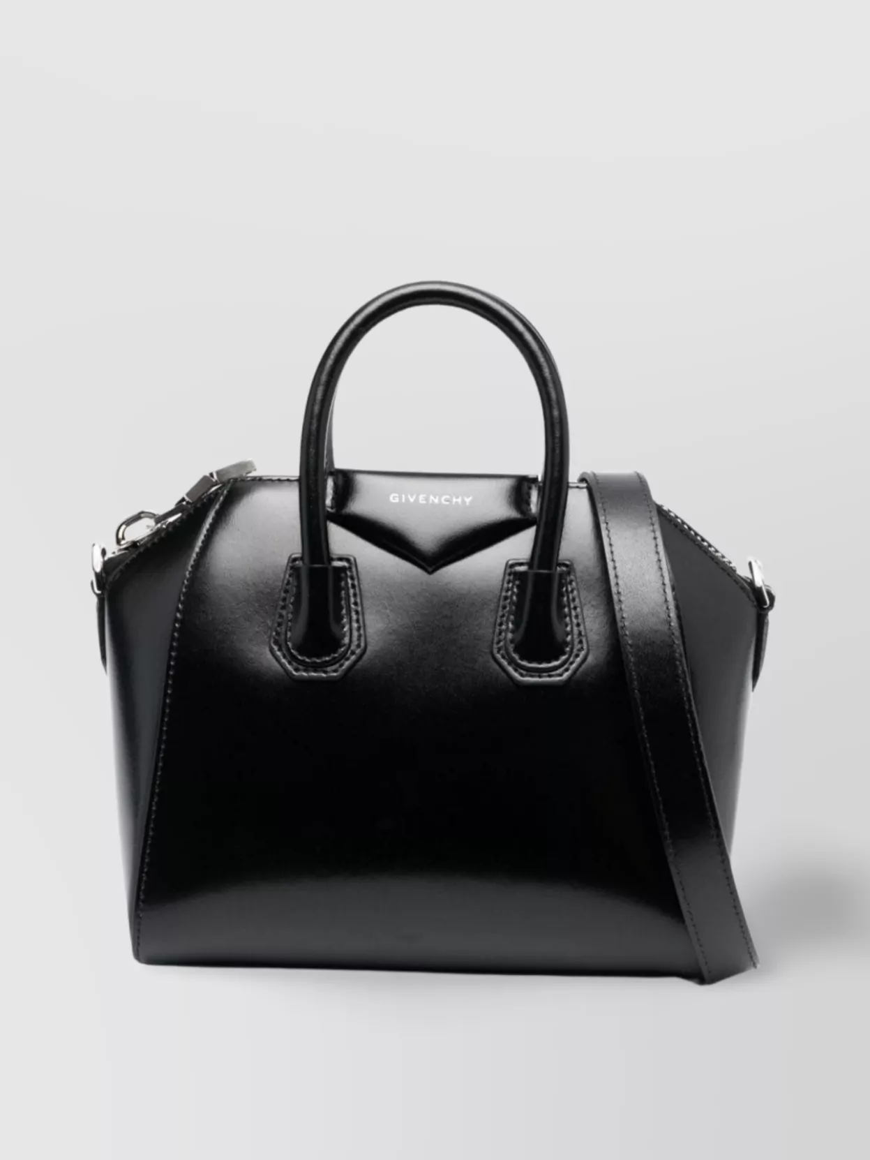 Shop Givenchy Leather Bag With Handles And Detachable Strap In Black