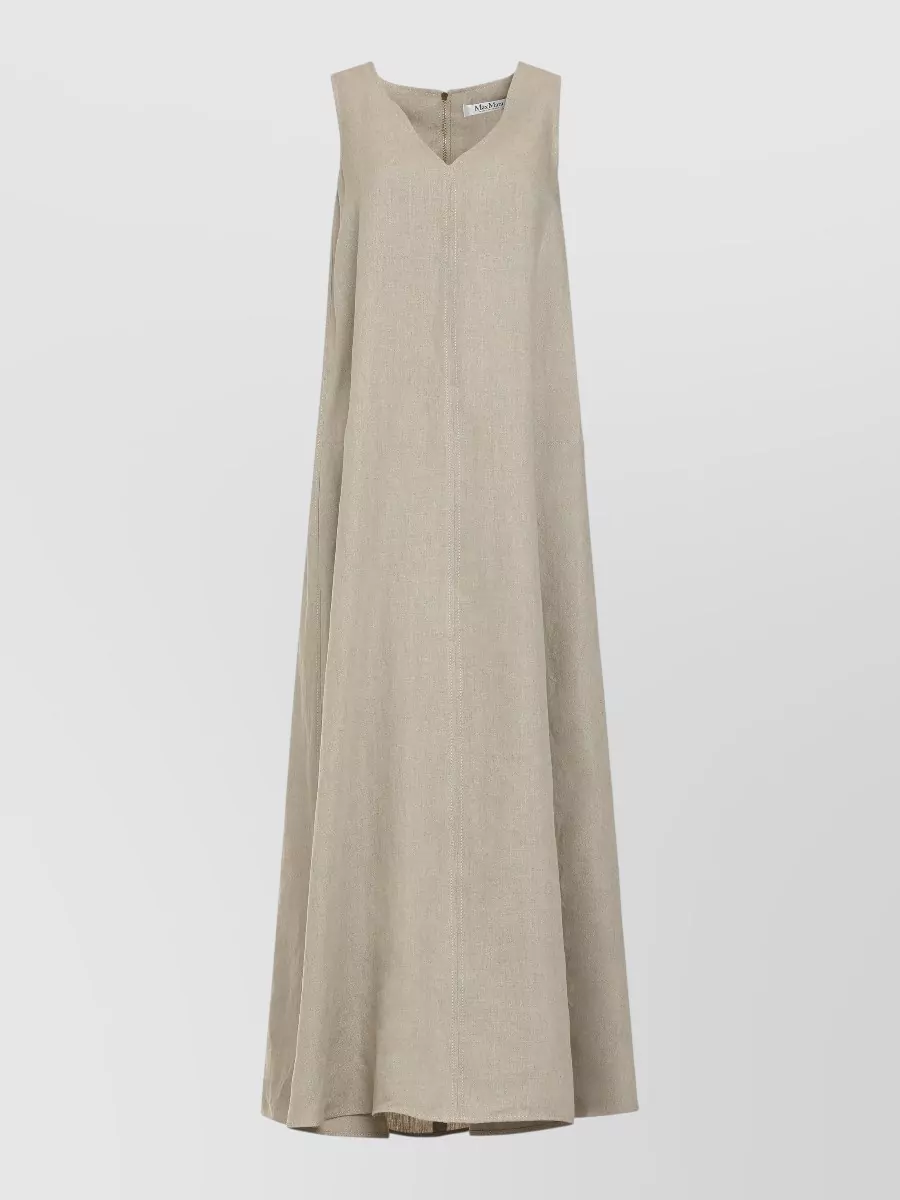 Max Mara Linen Flared Maxi Dress