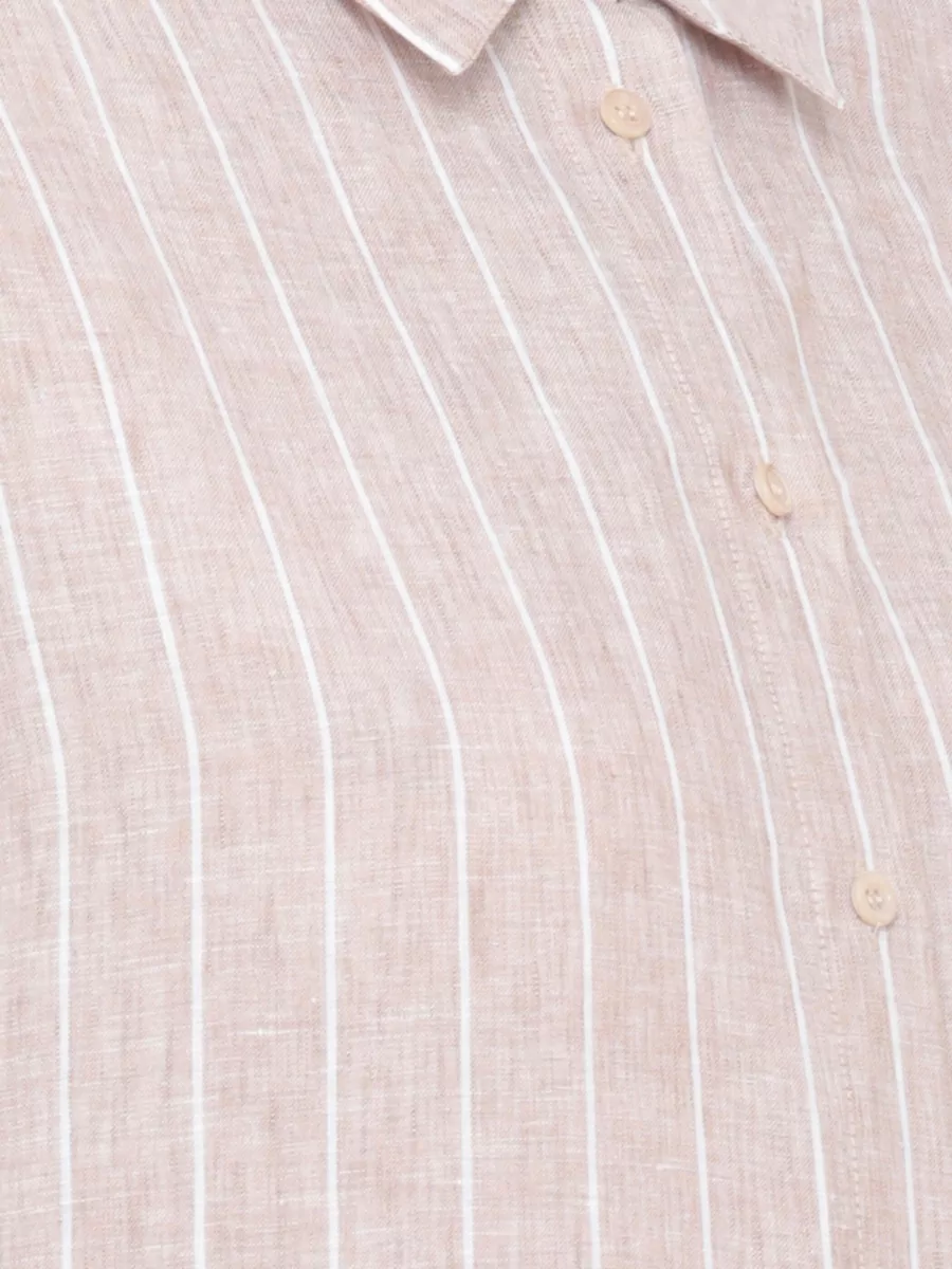 Peserico Striped Linen 3/4 Sleeve Shirt
