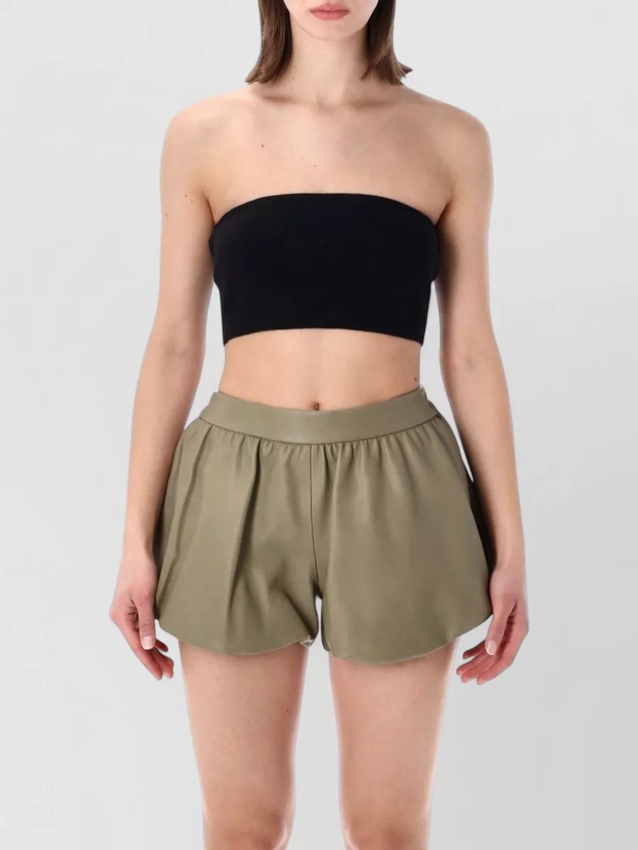 The Frankie Shop Wool blend knit cropped strapless top