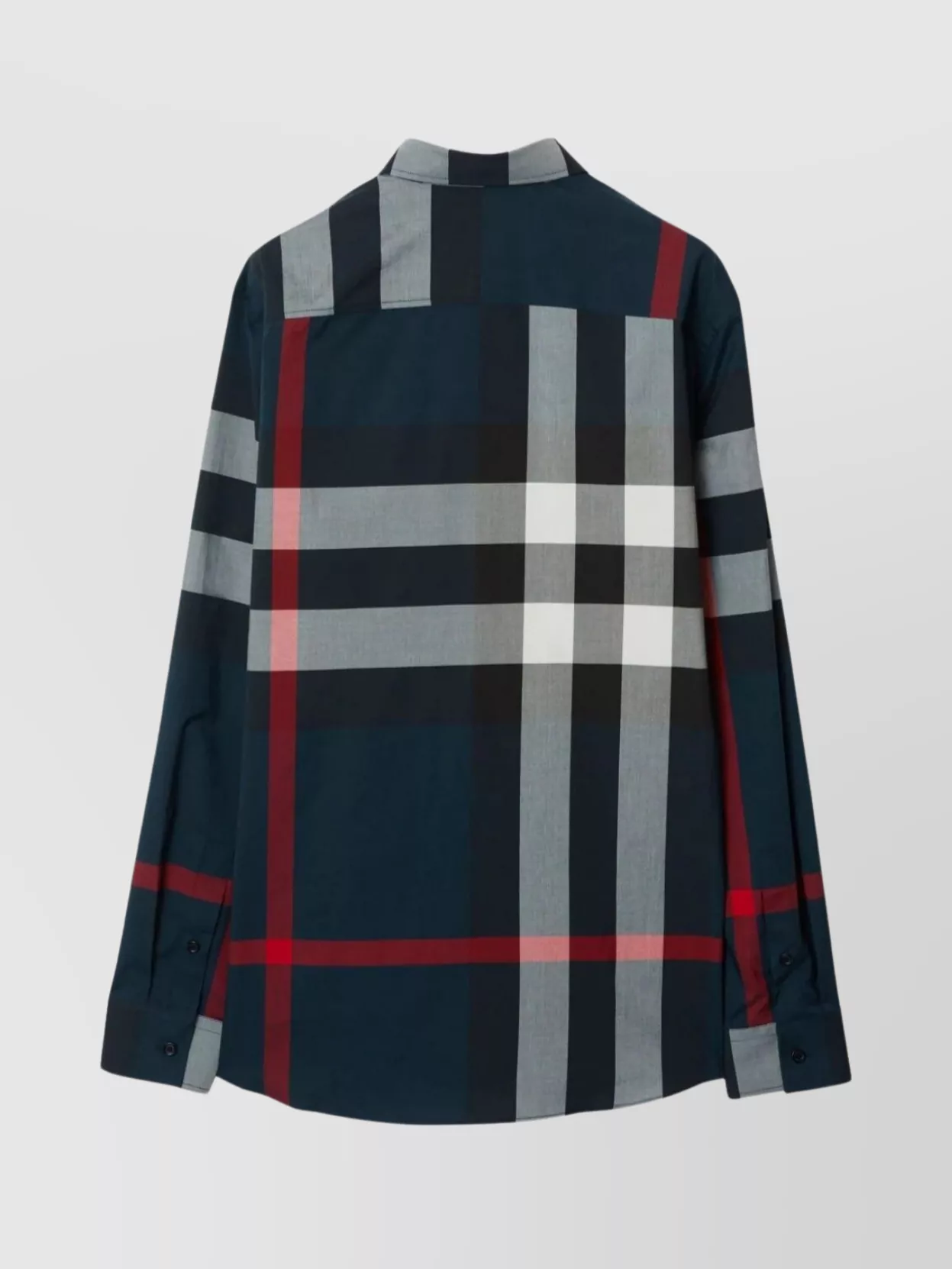 Burberry Curved Hem Checkered Shirt With Spread Collar