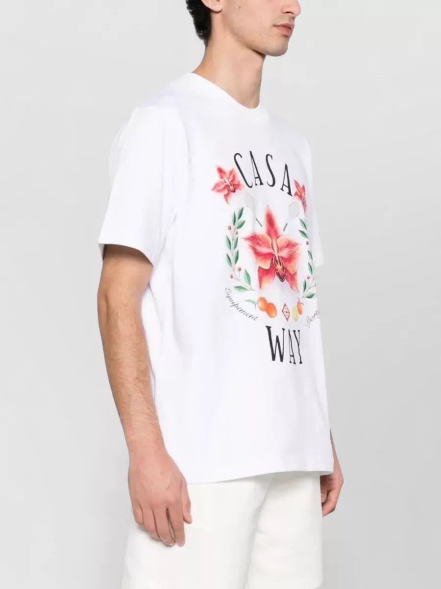 Casablanca Orchid Garden Graphic Relaxed Fit T Shirt