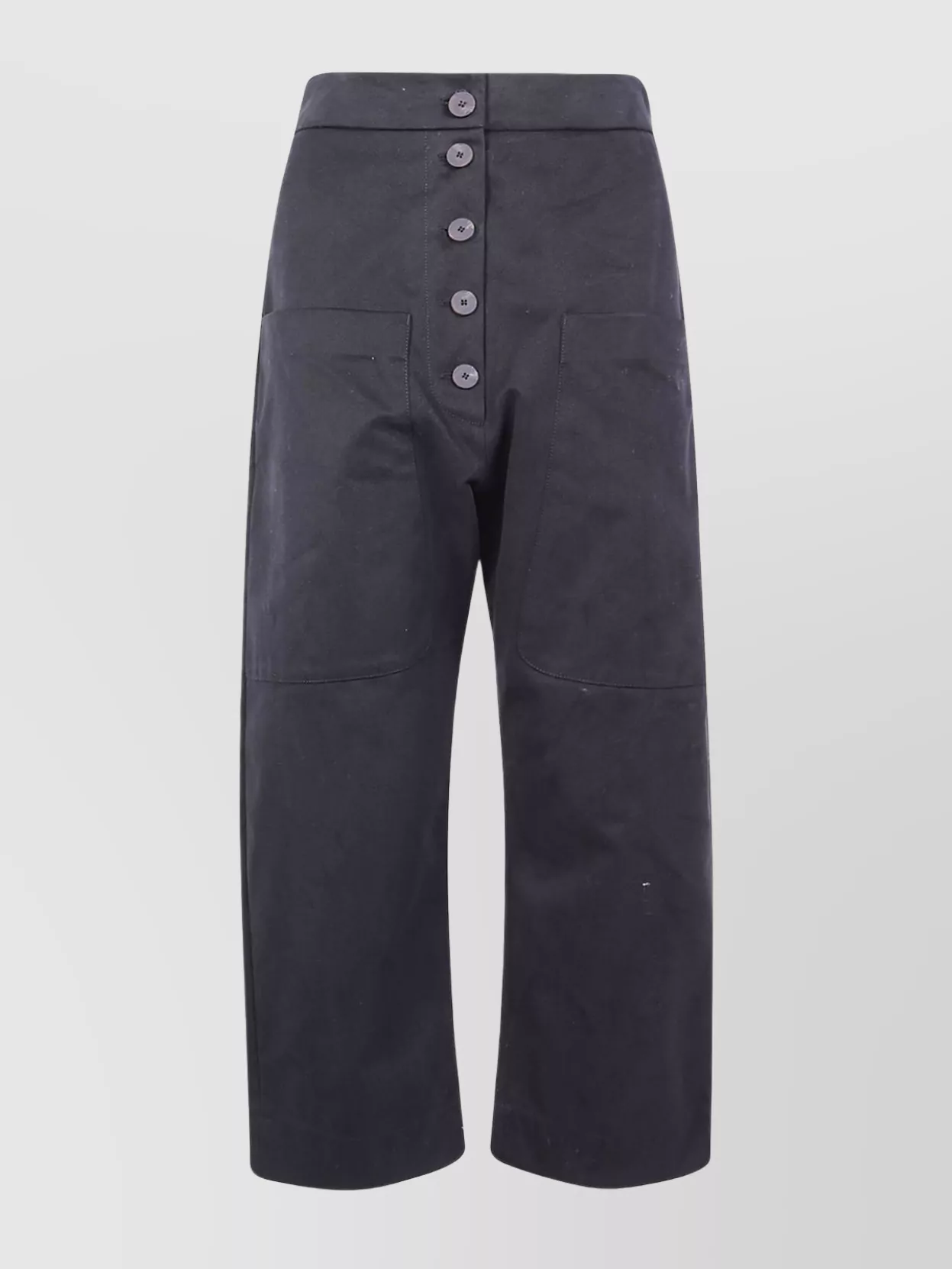 Studio Nicholson Brinson Button-front Patch-pocket Trousers In Black