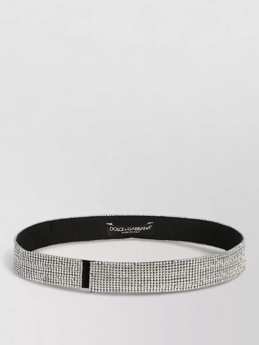 Dolce&Gabbana Crystal Embellished Adjustable Silver Tone Belt