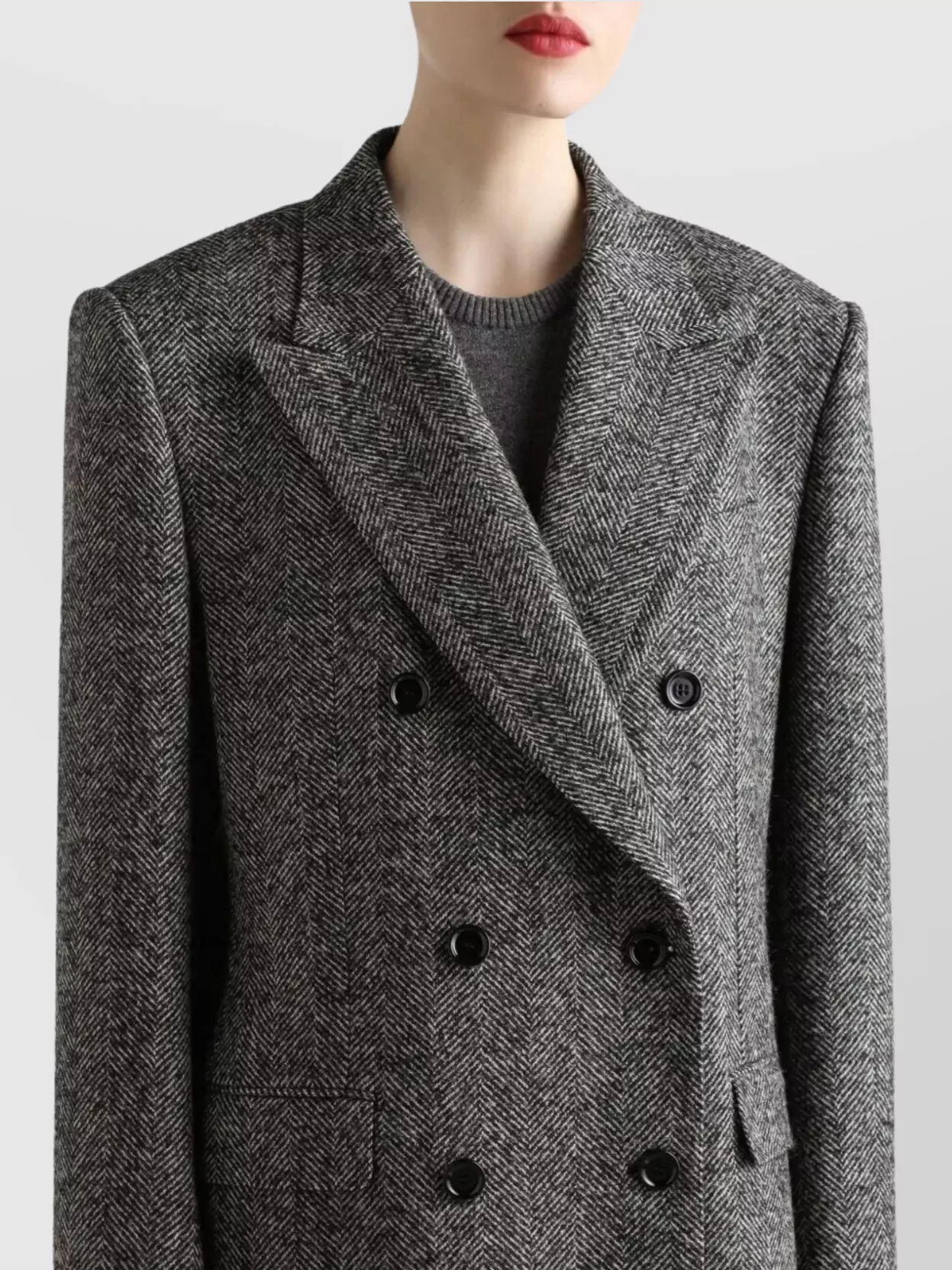 Dolce&Gabbana Herringbone Jacket Double-Breasted Animal Print Lining