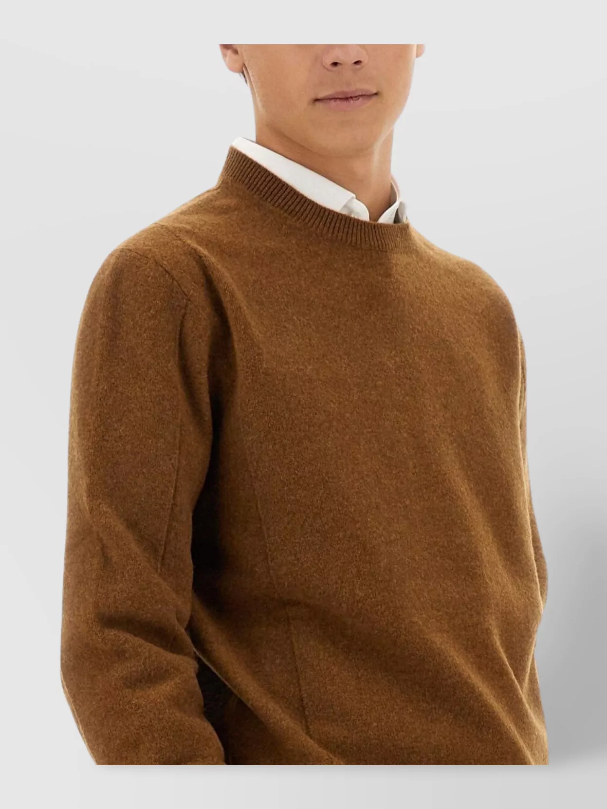 Zegna Wool Jersey Sweater Ribbed Trims