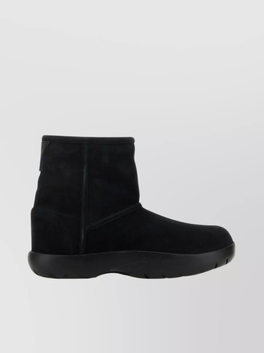 Shop Bottega Veneta Snap Ankle Boots In Luxurious Suede In Black
