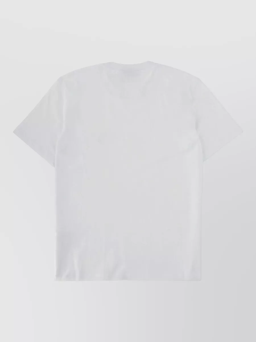 Msgm Crew Neck Short Sleeve Fitted Top In White