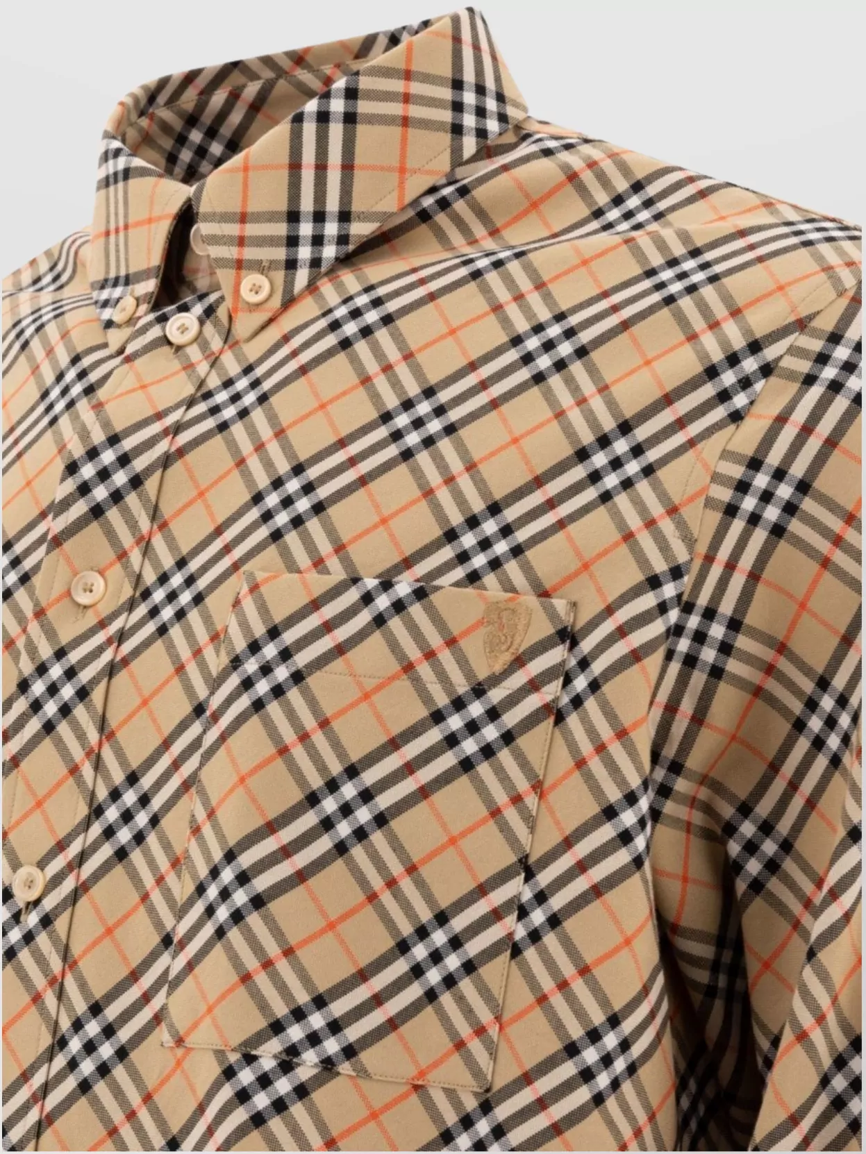 Burberry Collared Shirt With Pocket And Long Sleeves