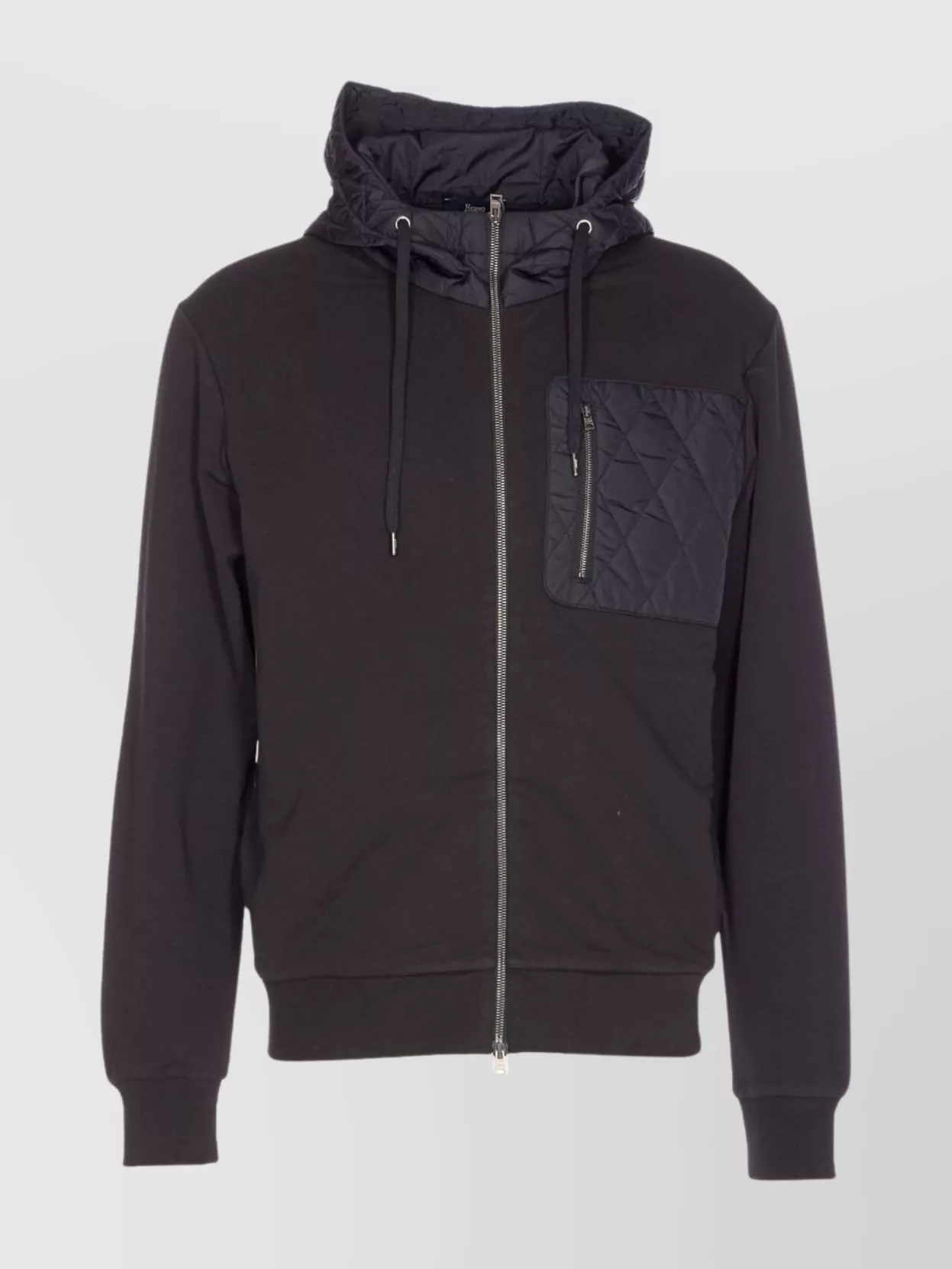 Herno Quilted Hoodie With Drawstring And Long Sleeves In Animal Print