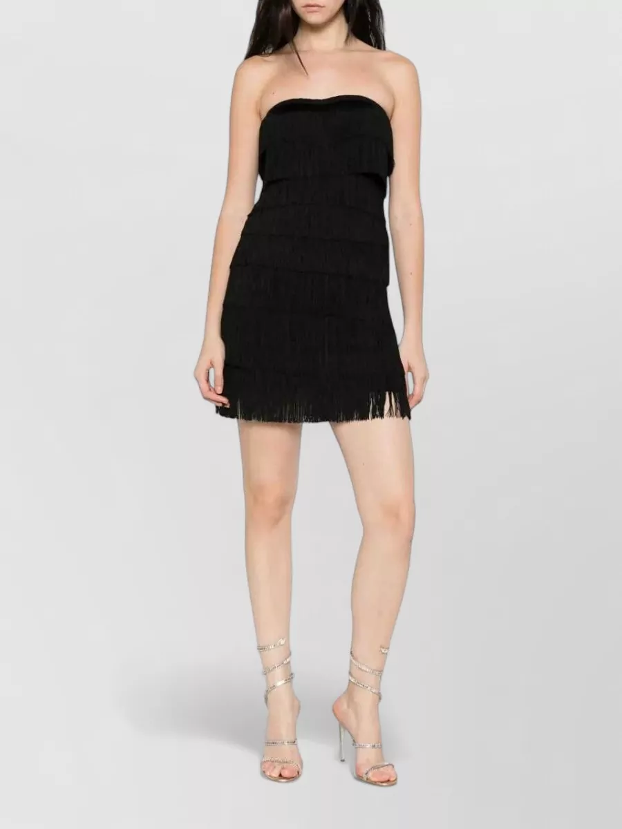 Norma Kamali Fringed Layered Mini Skirt