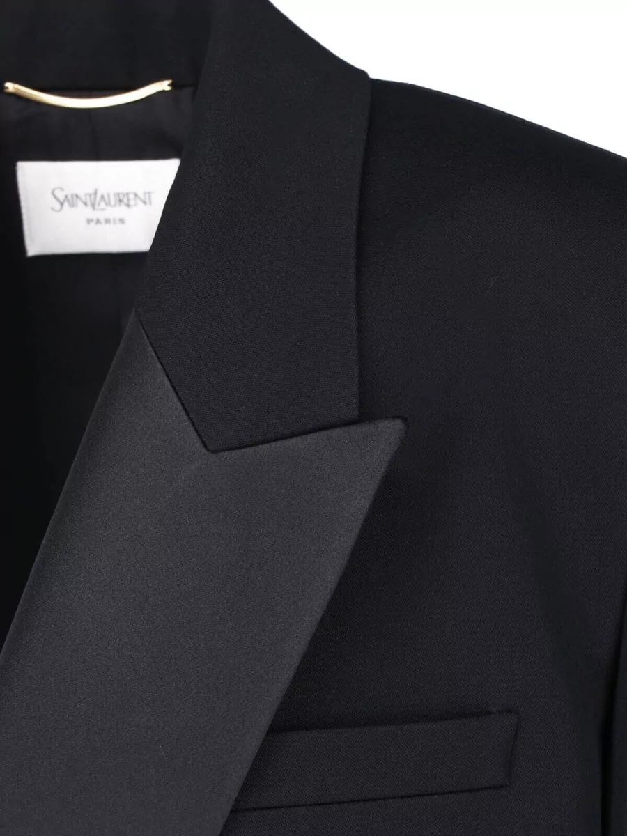 Saint Laurent Wool Double-Breasted Tuxedo Jacket
