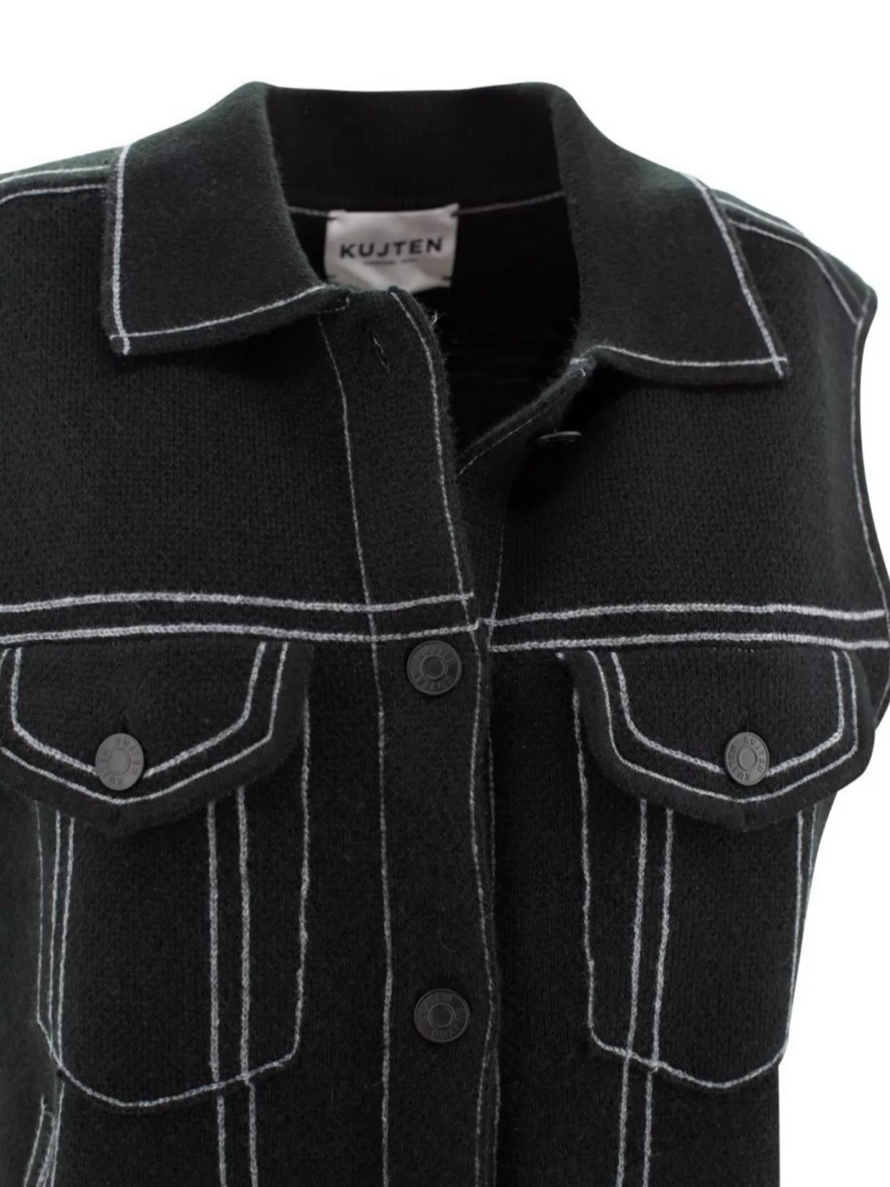 Kujten Sleeveless Cashmere Jacket With Collared Neckline