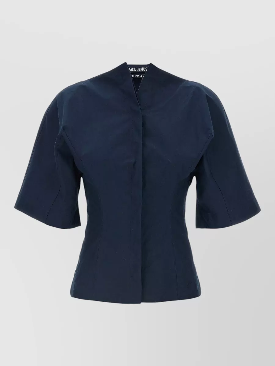 Jacquemus Cotton Boat Neck Short Sleeve Shirt