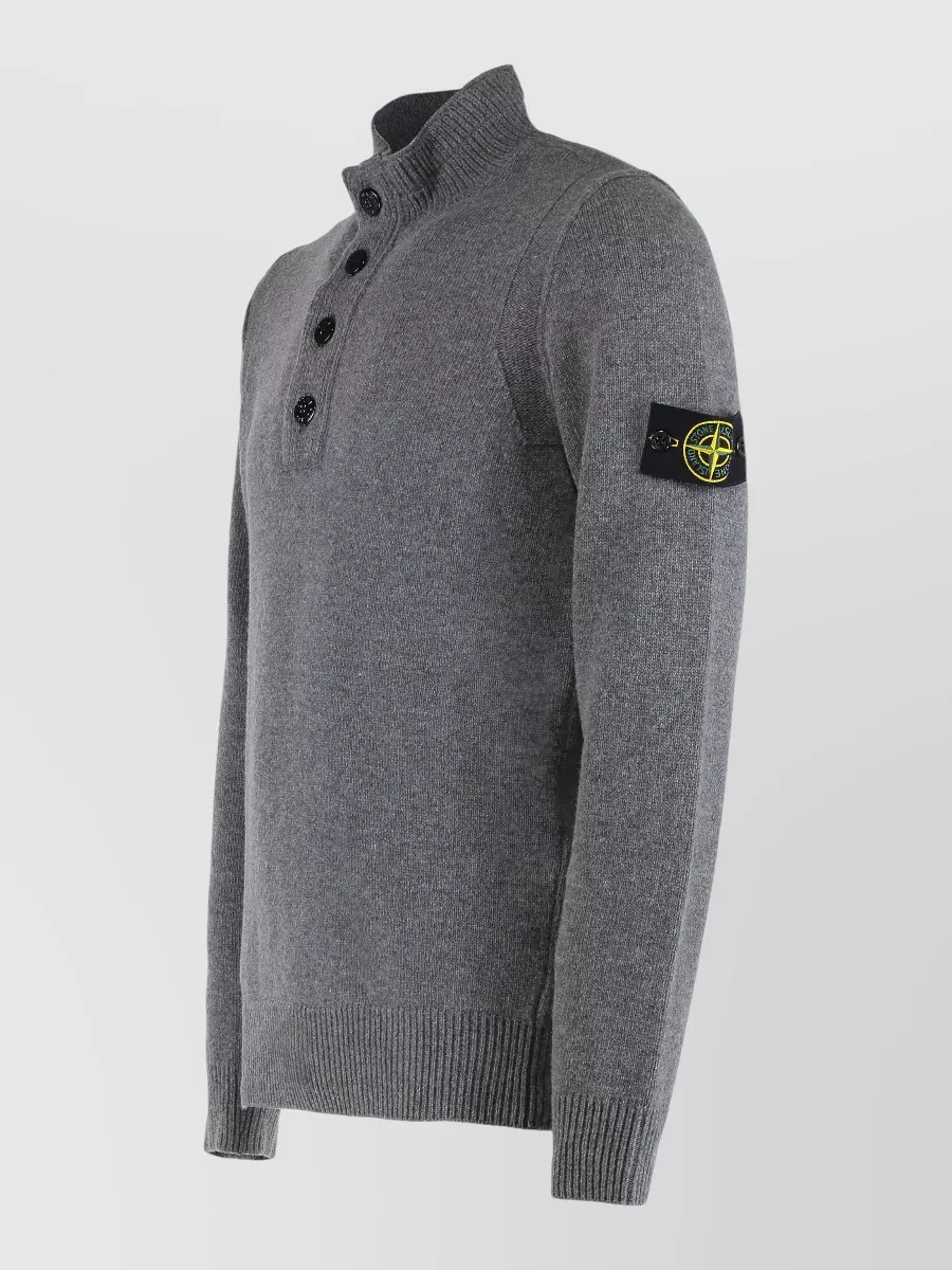 Stone Island Wool Blend Zippered Sweater