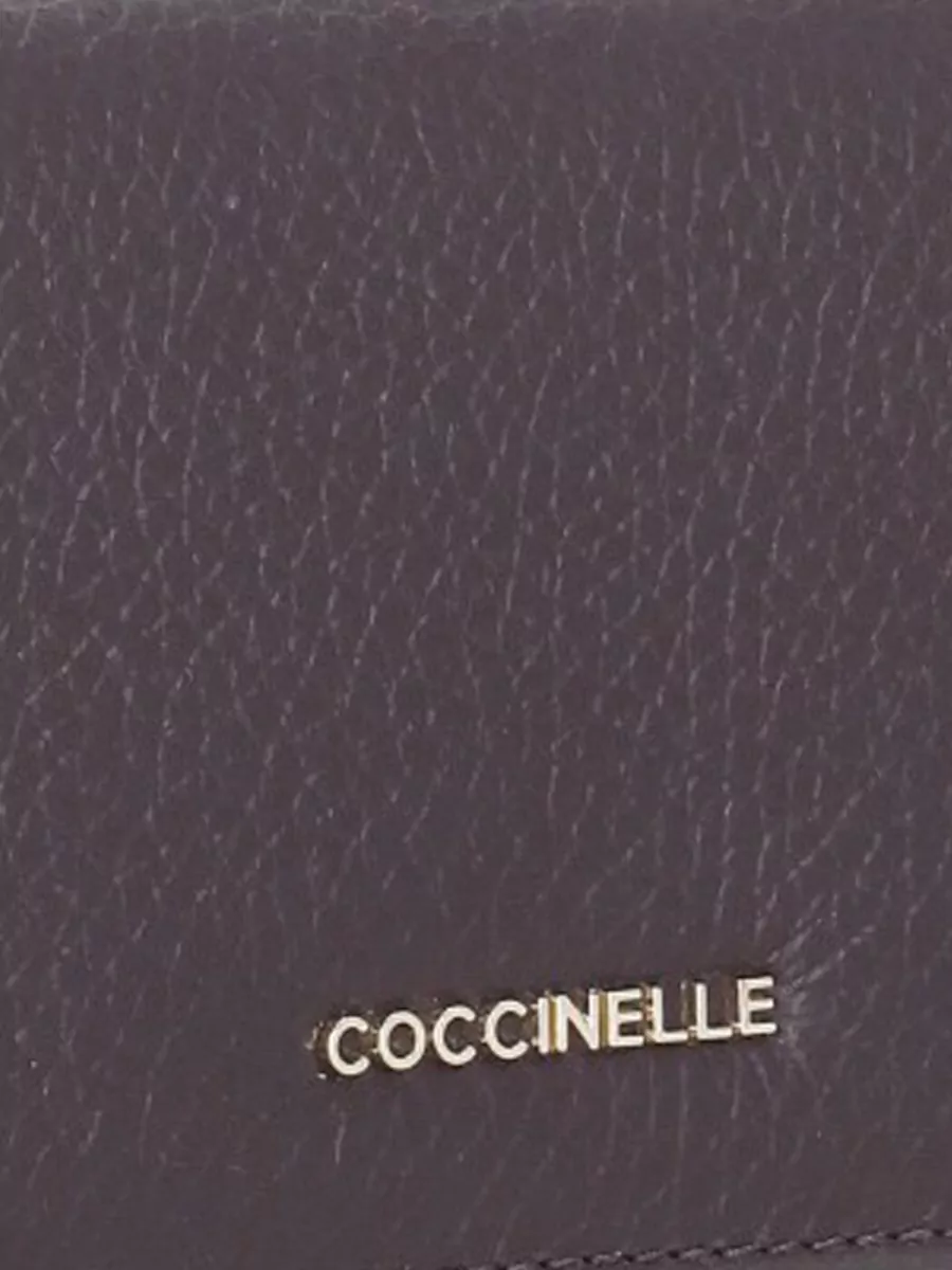 Coccinelle Pebbled Leather Compact Wallet Cardholder