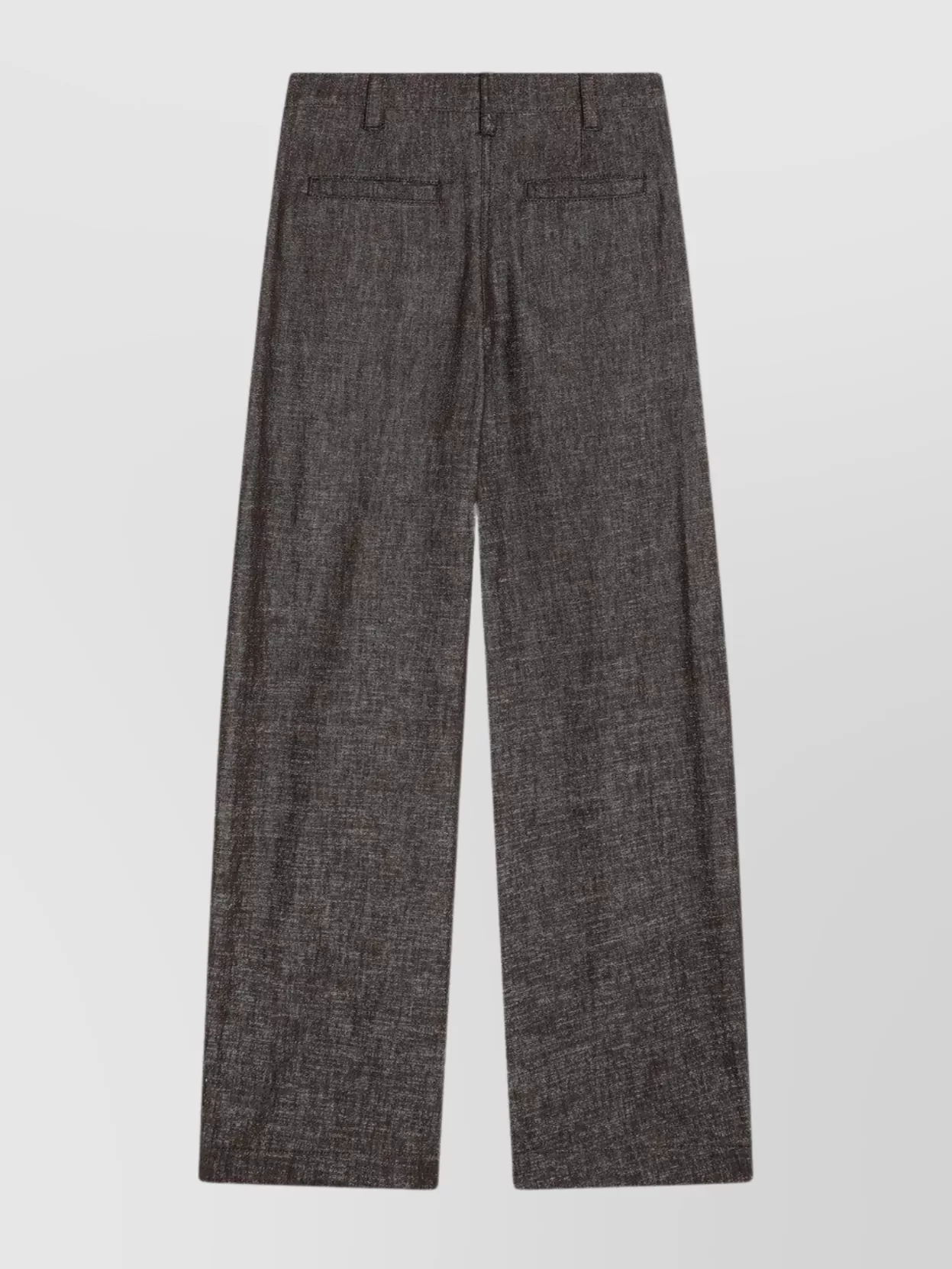 Brunello Cucinelli Wide Cotton Blend Trousers With Pleated Design In Gray