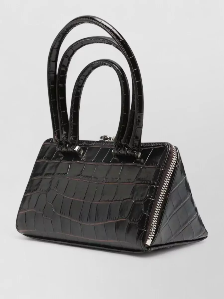 The Attico Friday Mini Leather Crocodile-Embossed Mini Bag