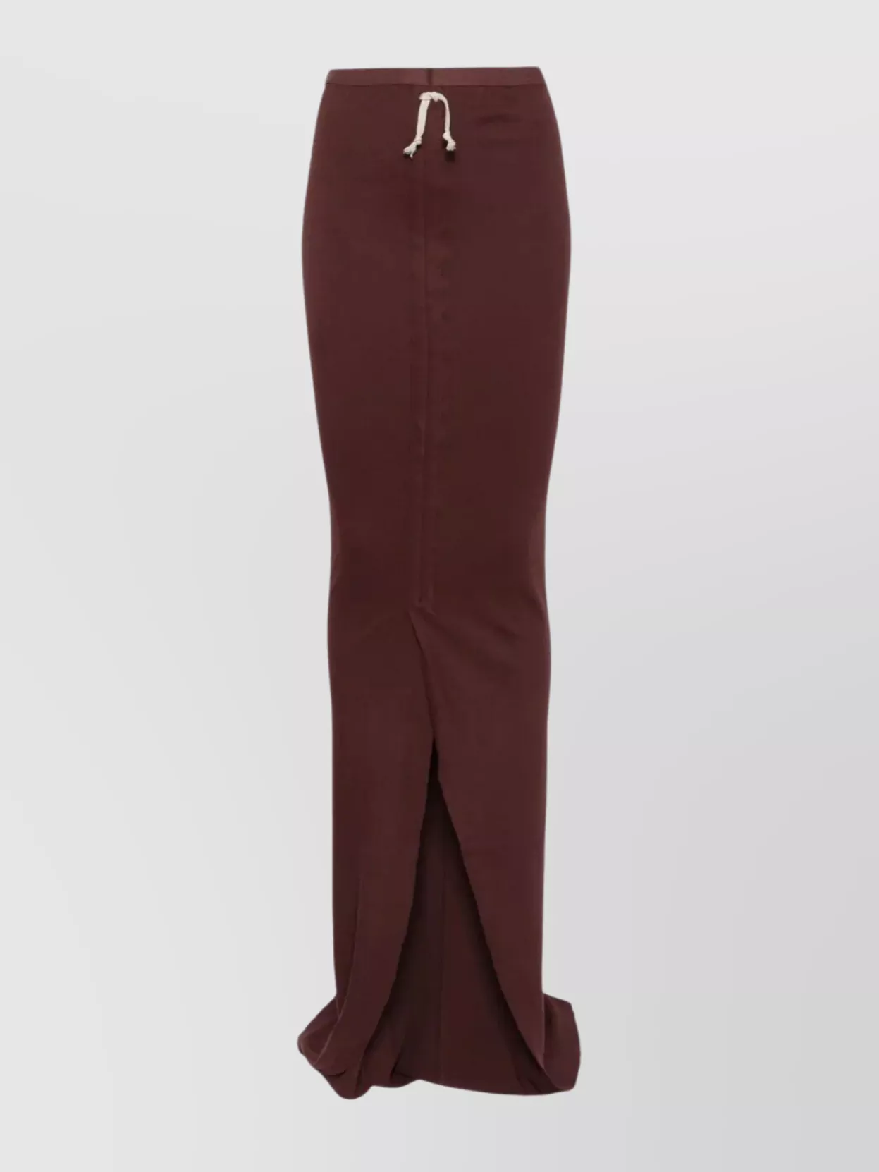 Rick Owens Drkshdw High Waist Long Skirt Slit In Brown