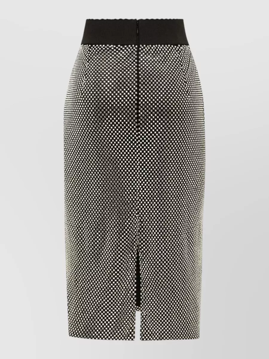 Dolce&Gabbana High Waisted Crystal Mesh Pencil Skirt