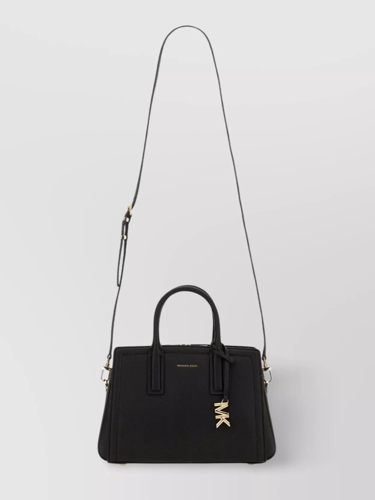 Michael Kors Handbag Leather Braided Trim In Black