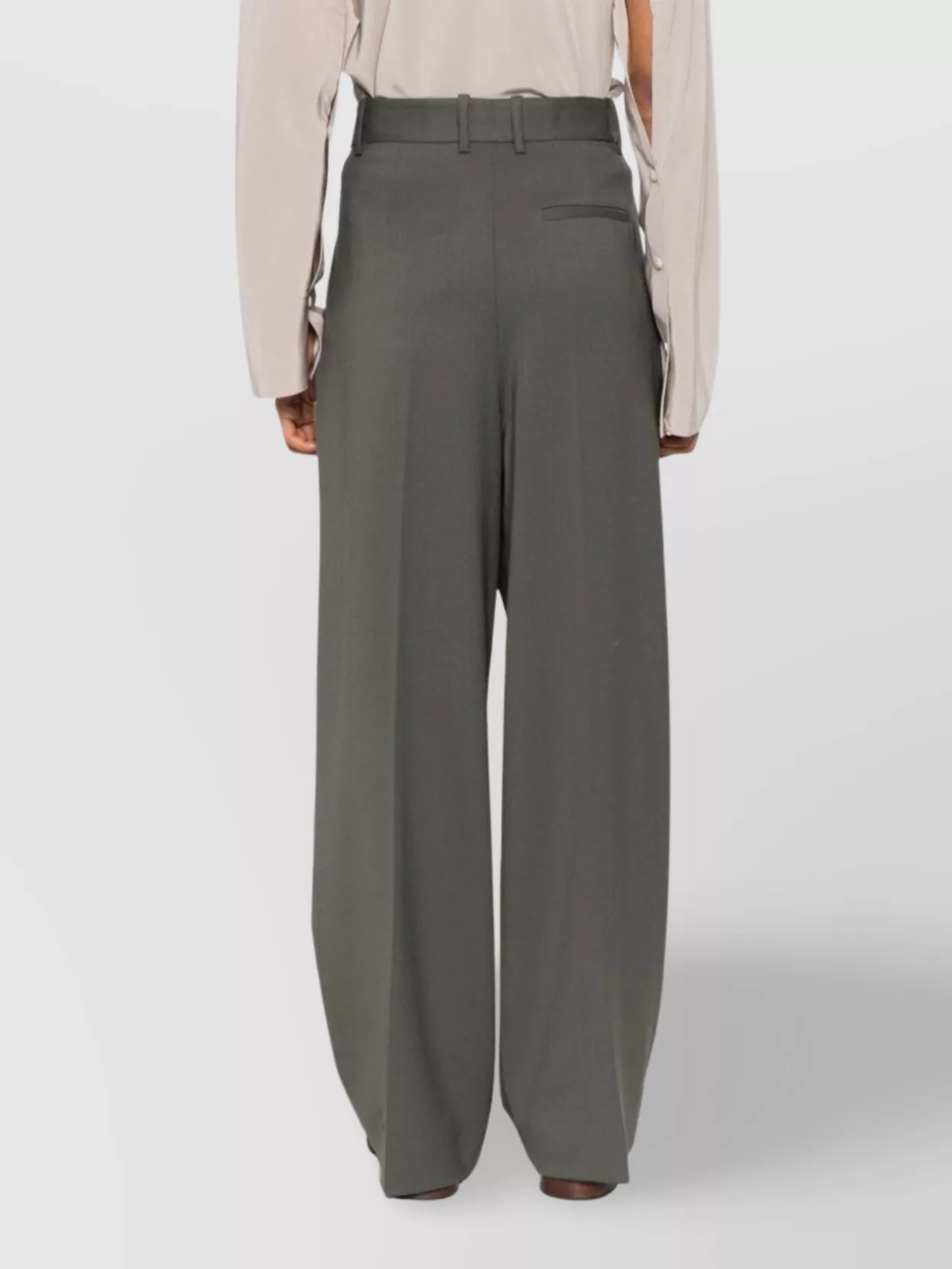 P.a.r.o.s.h Wide-leg High-rise Trousers With Pleated Front In Metallic