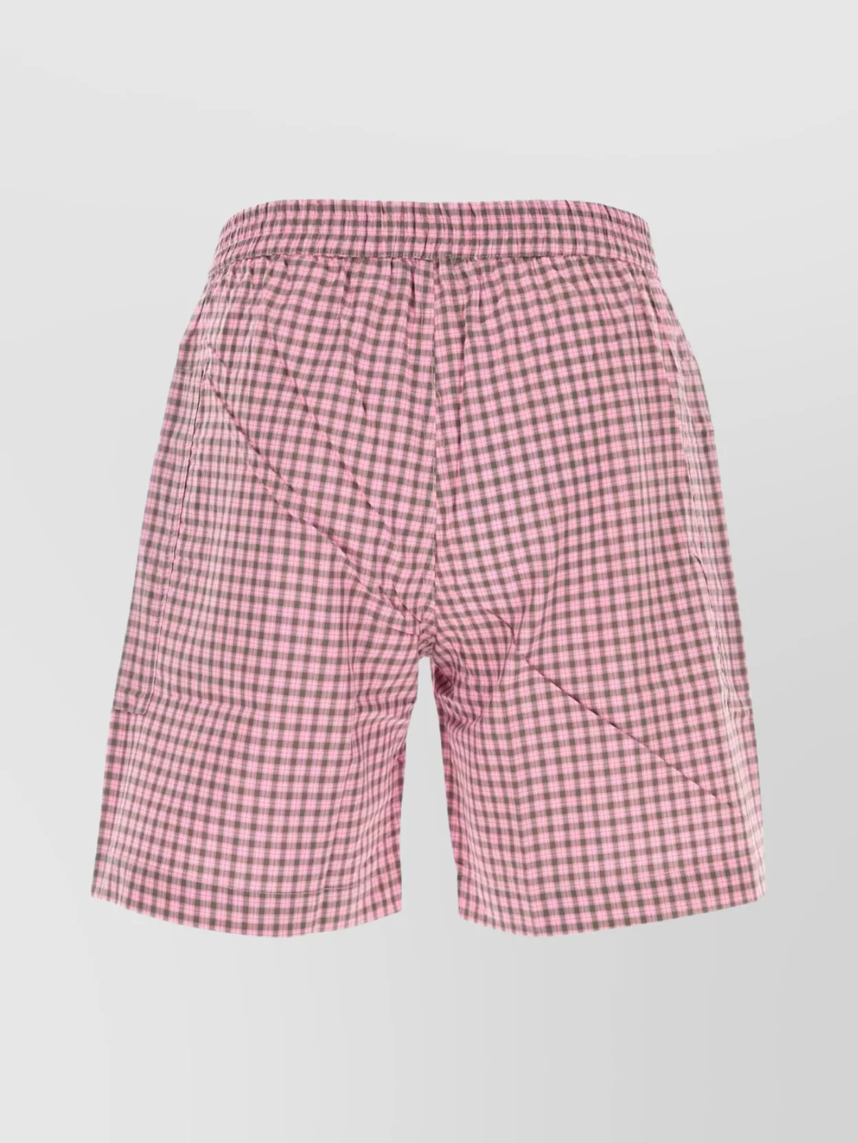 Gimaguas Embroidered Cotton Bermuda Shorts With Checked Pattern In Pink