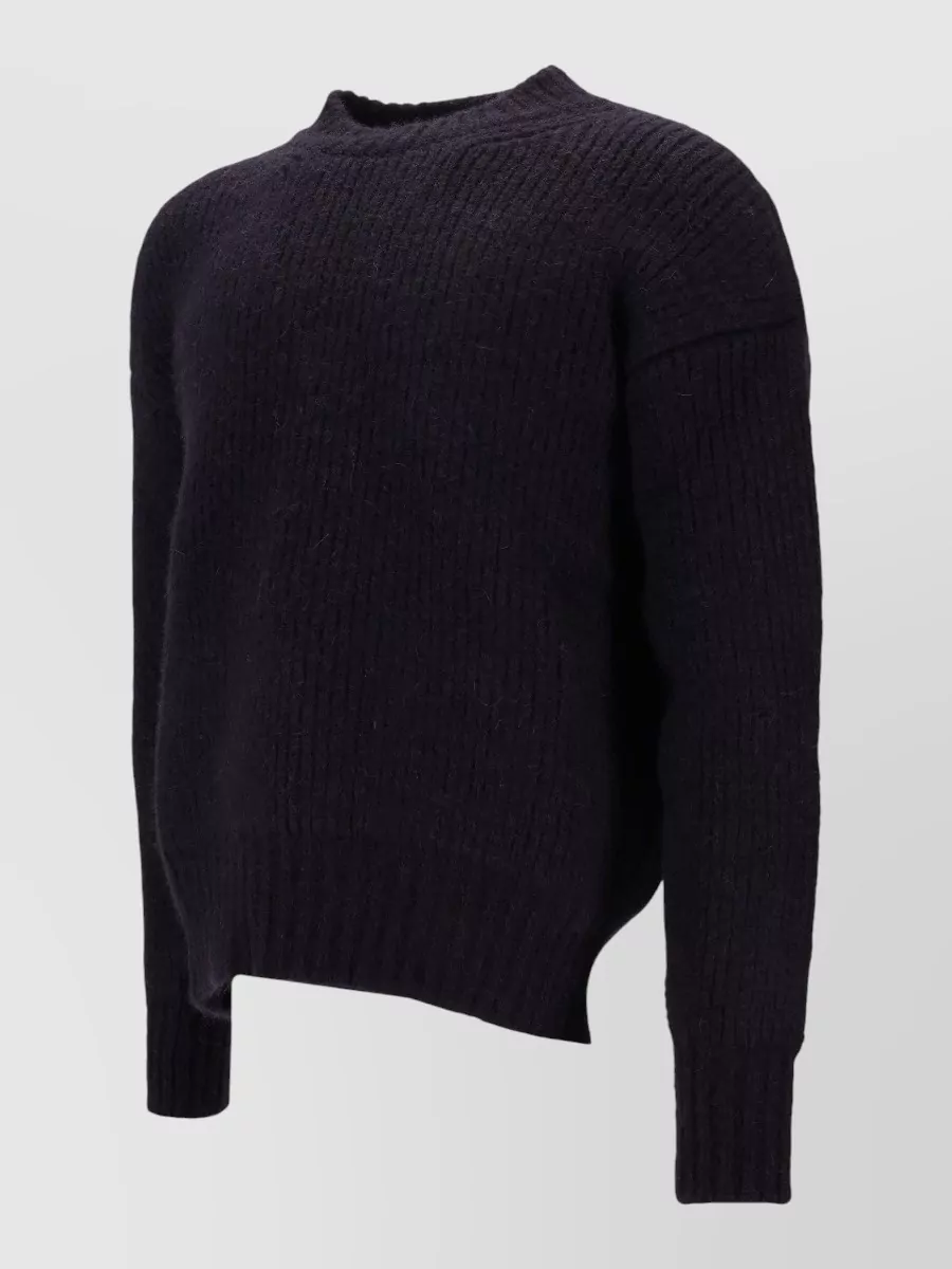 Saint Laurent Knit Crew Neck Sweater Dropped Shoulders