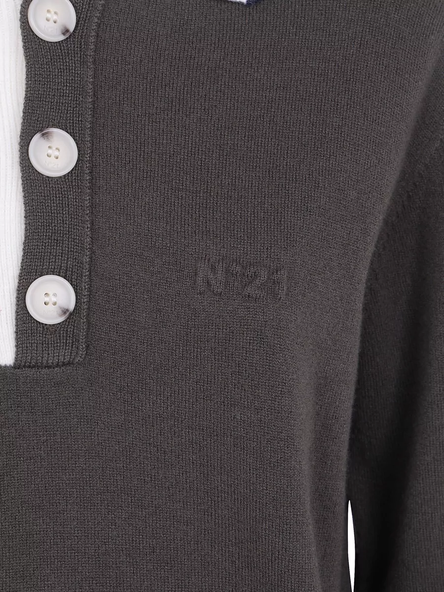 N 21 Wool Polo Jumper