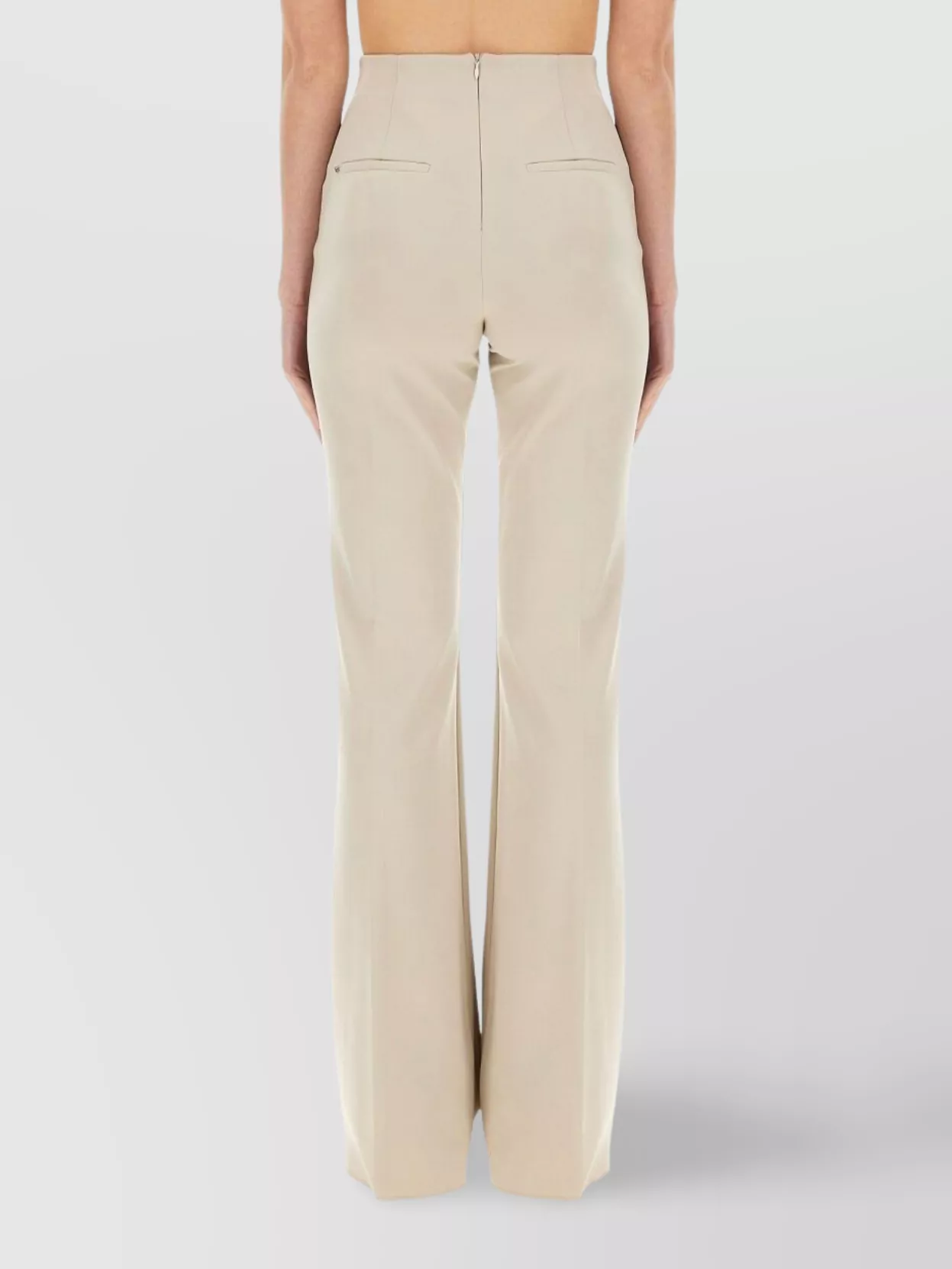 Sportmax High Waist Flared Trousers With Back Pockets