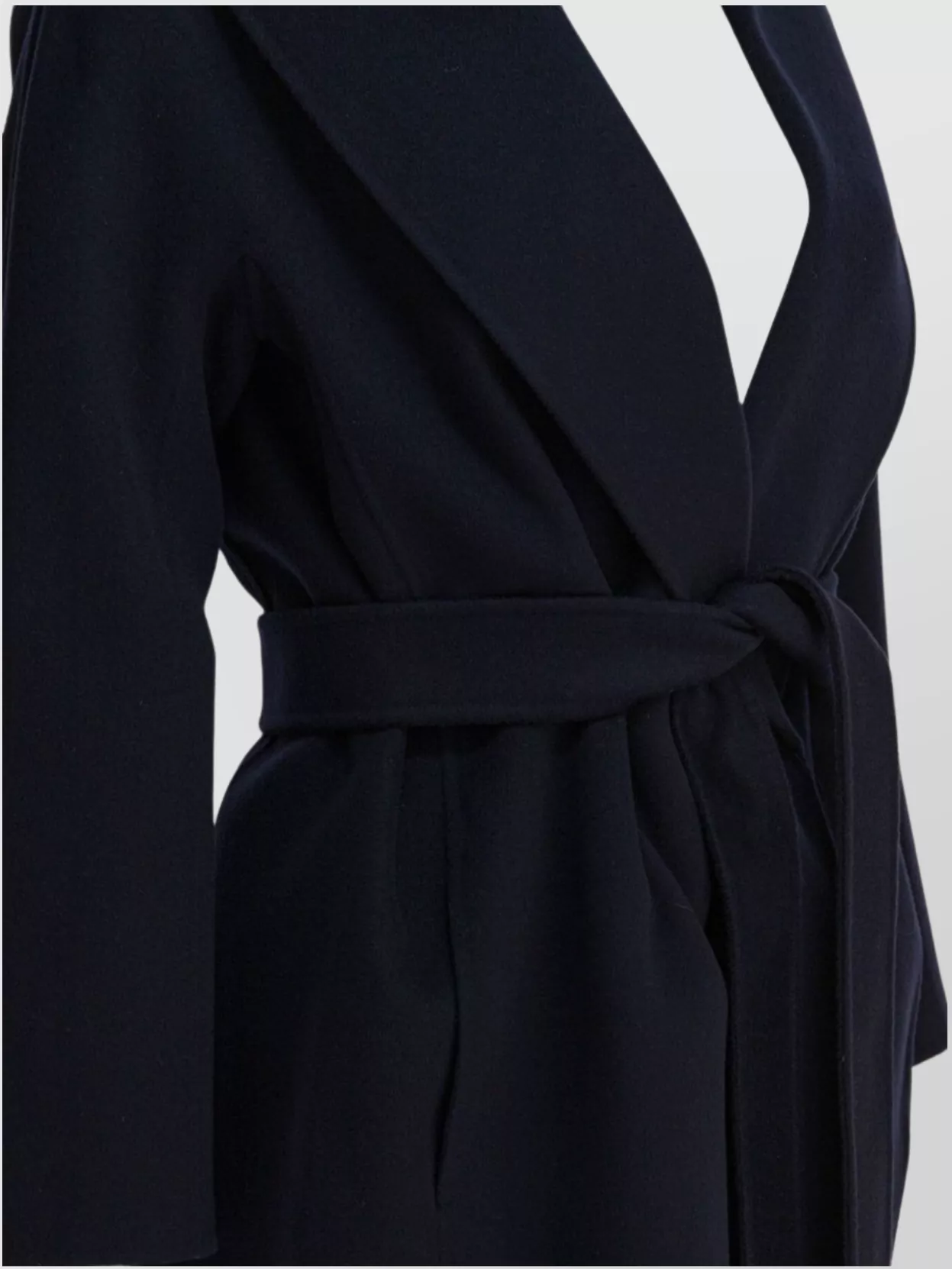 S Max Mara Waist Belted Shawl Collar Long Sleeves Coat