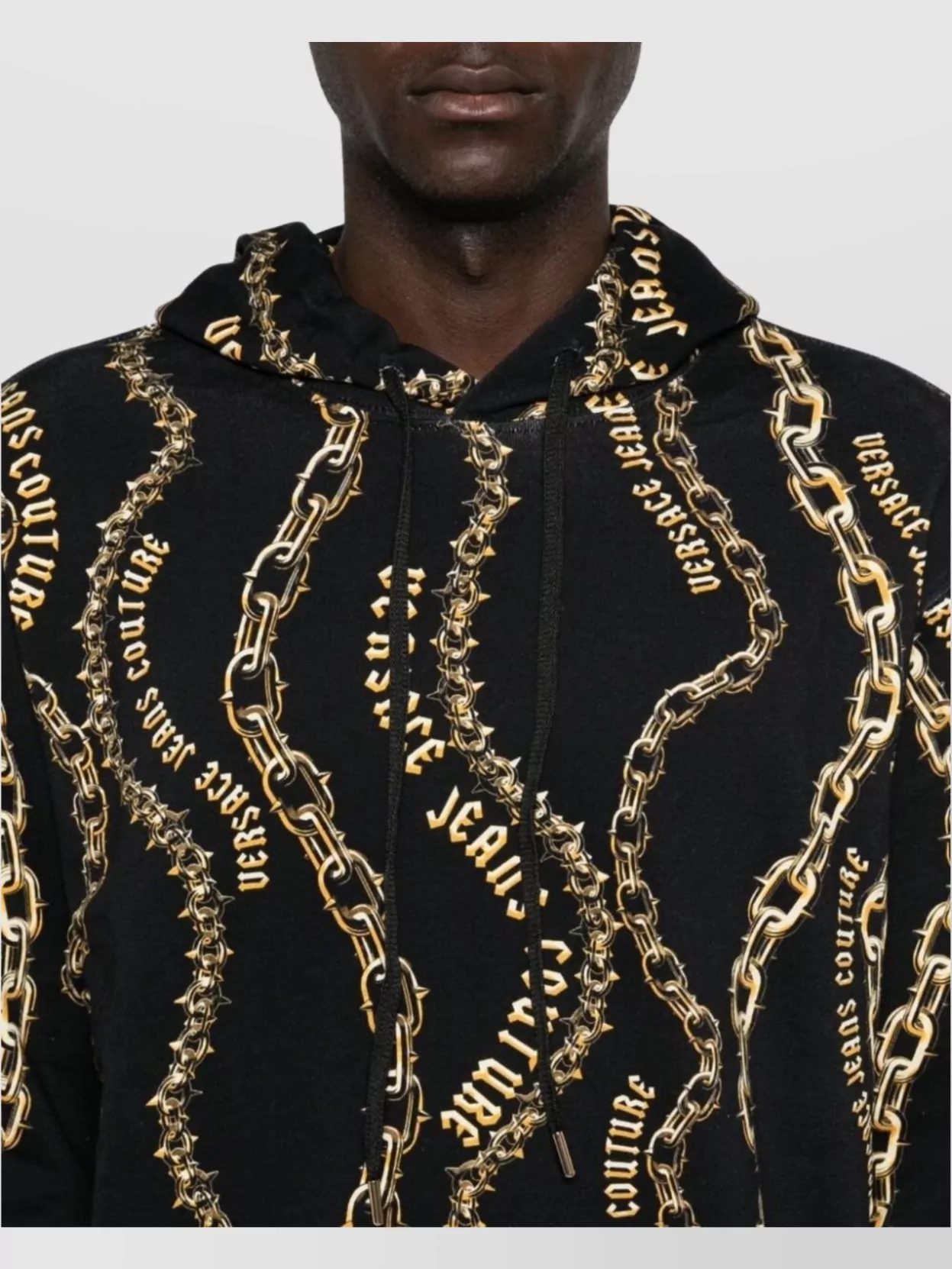 VERSACE JEANS COUTURE GRAPHIC PRINT HOODED SWEATSHIRT 