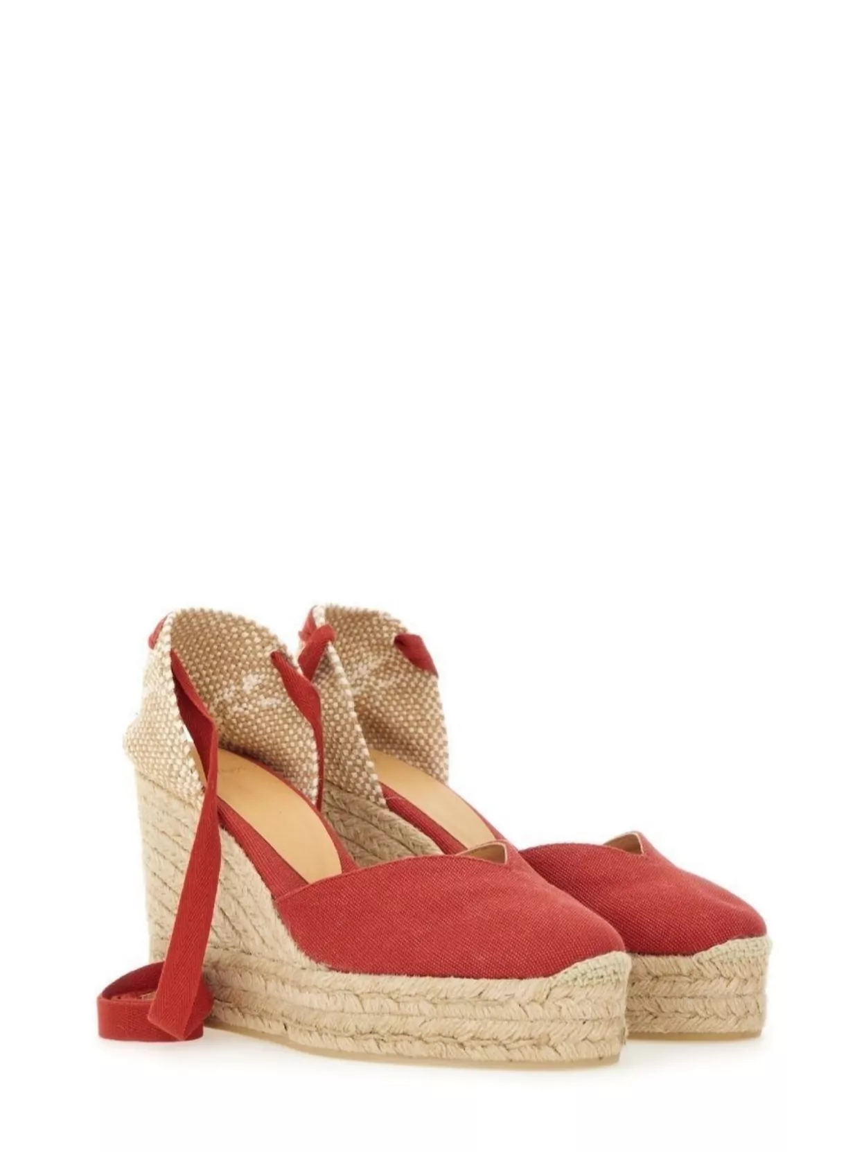 Castaã±er Woven Texture Peep Toe Espadrilles