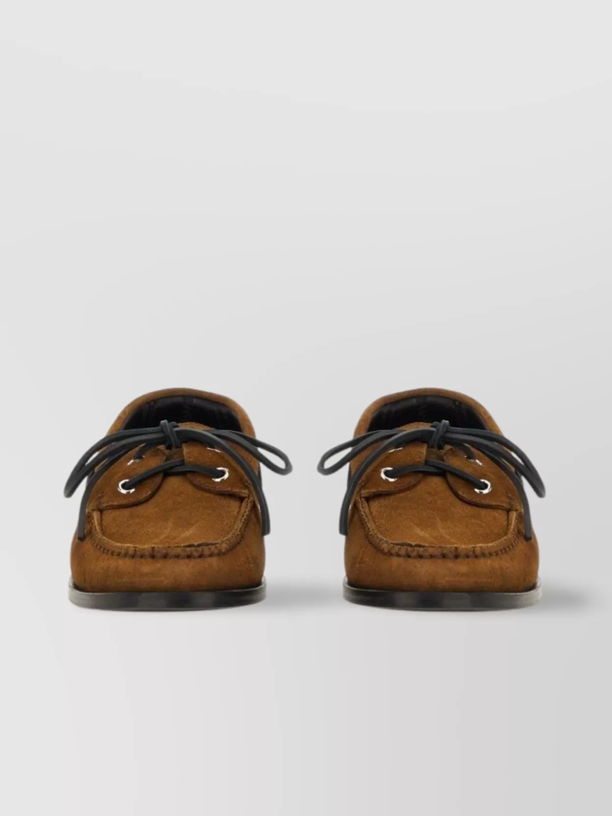 Aeyde Eyelet Lace Loafers Rubber Sole Suede Finish